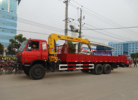10tons boom crane mounted tipper truck