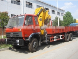 Dongfeng 10 ton knuckle boom truck mounted crane