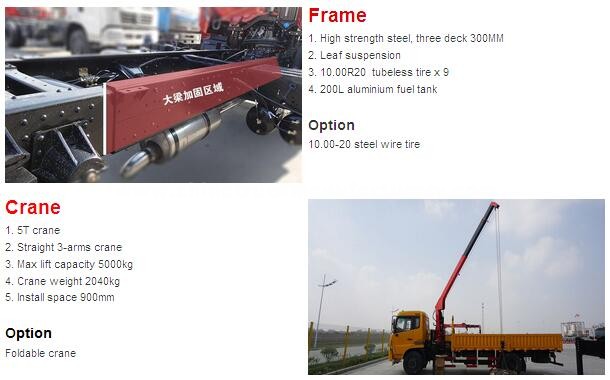 Do<em></em>ngfeng 4x2 5 Tons Tipper Truck Crane