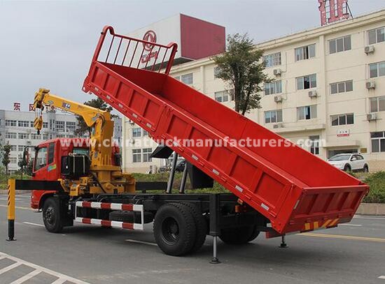 Dongfeng 4x2 5 Tons Tipper Truck Crane