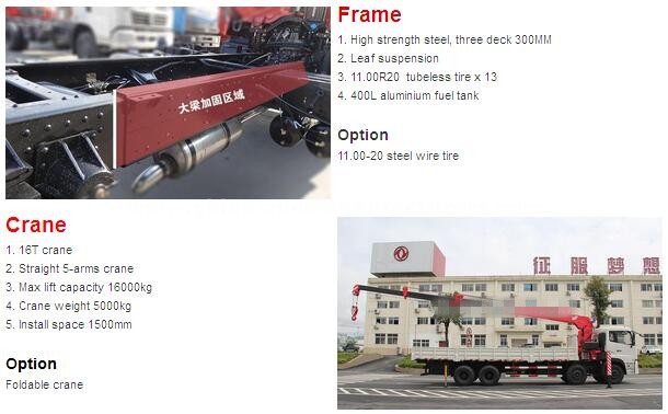 Do<em></em>ngfeng 8x4 Used 16 Ton Truck Crane