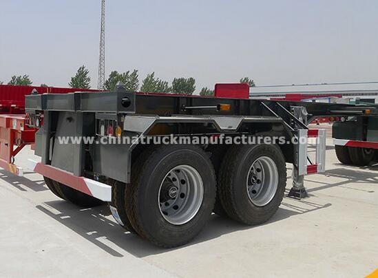 low price 2 axles 20ft container chassis trailer