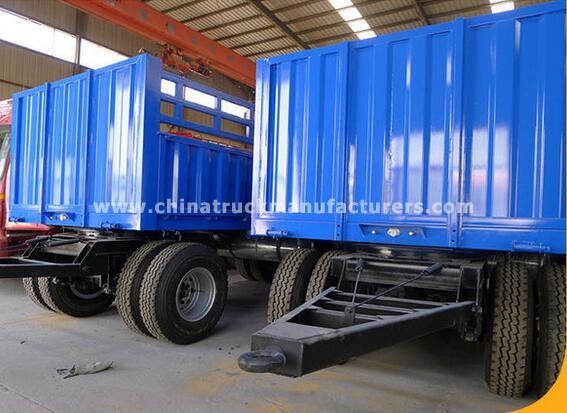 20ft two axles 30ton flatbed full trailer