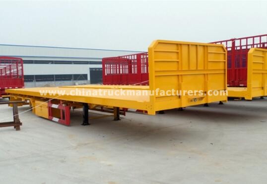 3 axle container carreir front sidewall flatbed semi trailer