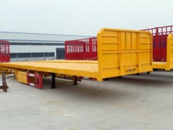 3 axle container carreir front sidewall flatbed semi trailer