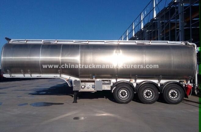 Tri axle 42000 liters Mirror Aluminum with air suspension fuel tanker trailer
