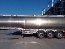 Tri axle 42000 liters Mirror Aluminum with air suspension fuel tanker trailer