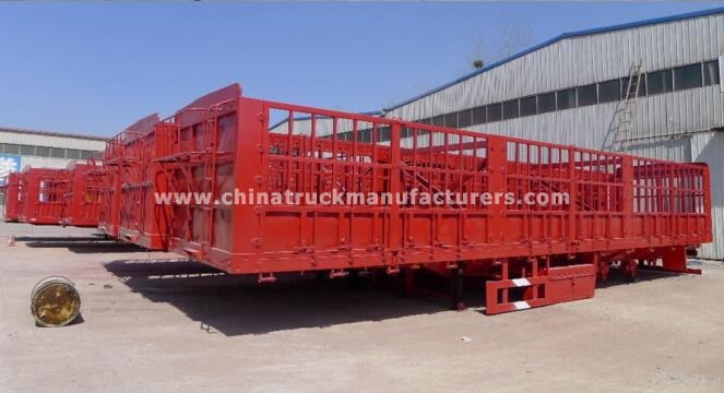 60T 3 axle fence cargo trailer shipping trailer