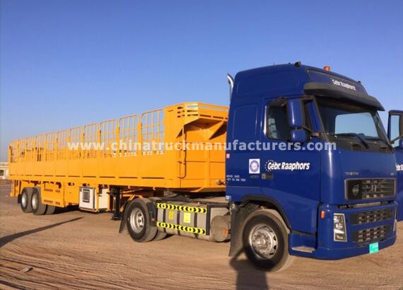 logistics cargo transport 3 axle Horse trailer semi trailer