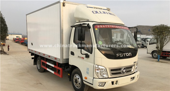 Foton 4x2 80 hp mini small refrigerated cold food van box truck