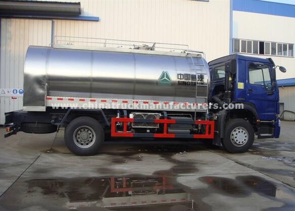 4x2 HOWO 266HP 10000 liters beer transport tank truck