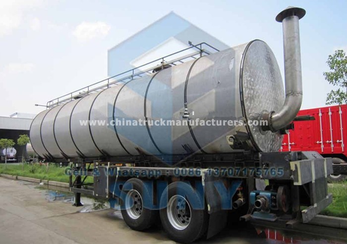 30000 L Bitumen Tanker 2 Axles Flue Heating Tank Trailer
