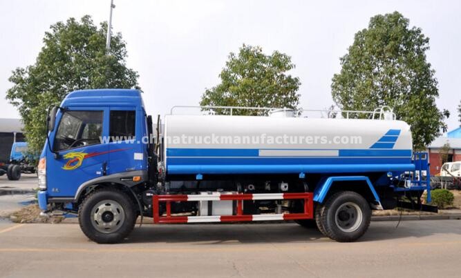 FAW 4X2 Watering Vehicle 12 Liter Capacity Water Transporting Tank Truck