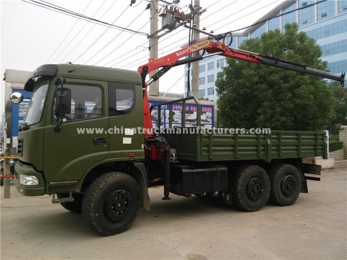 dongfeng 6x6 off road 4ton knuckle sany new truck crane