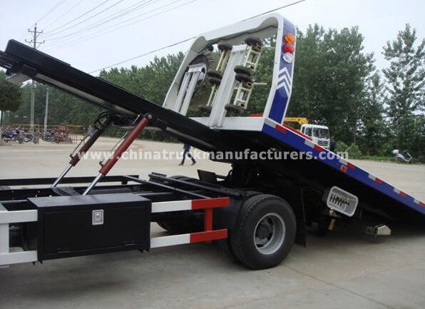 dongfeng 4x2 one tow two flatbed wrecker towing truck