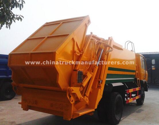 Dongfeng 12 cbm yellow refuse collector truck