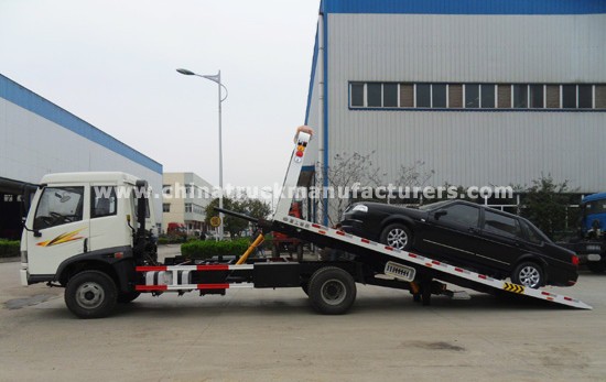 FAW JieFang 5 ton flat road wrecker removal truck