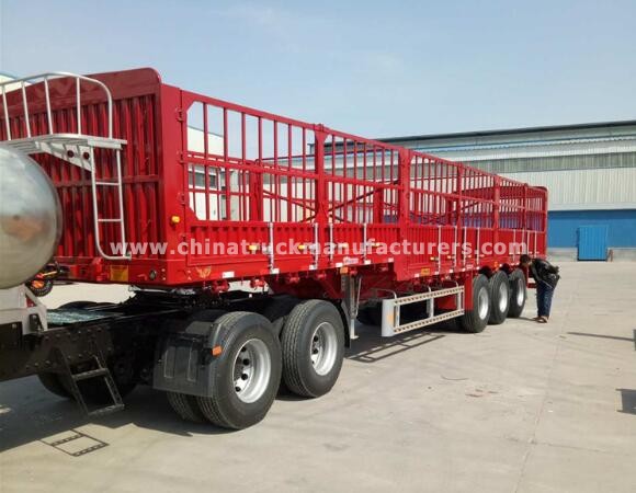 heavy duty tri-axle 40 ton capacity animal transport stake semi trailer