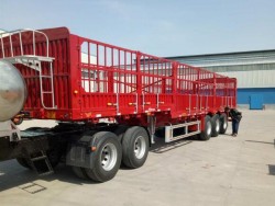 heavy duty tri-axle 40 ton capacity animal transport stake semi trailer