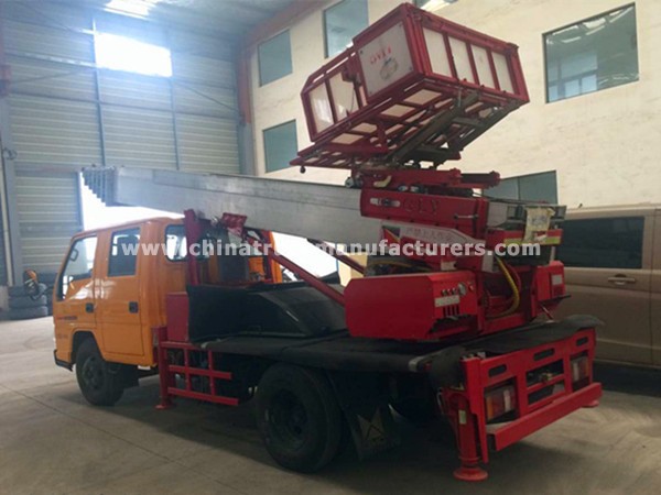 aerial work moving ladder truck with 400kg load platform basket