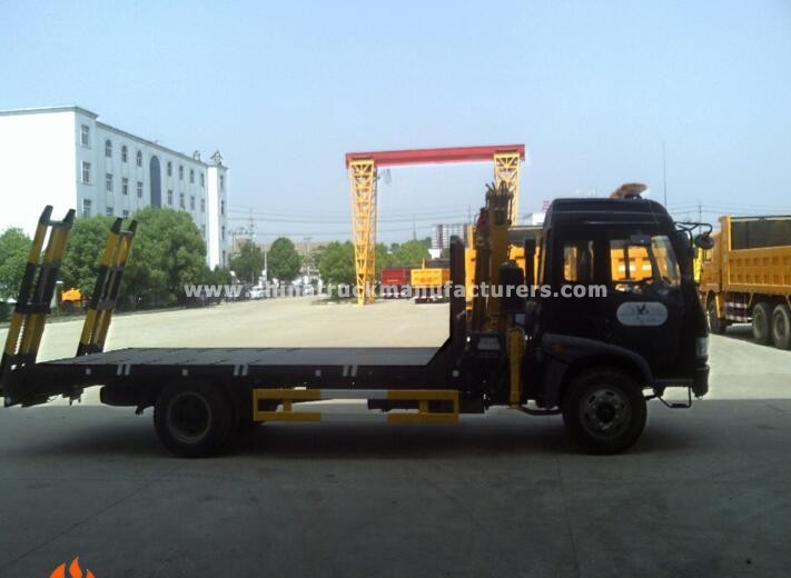 FAW 4x2 machine transport flat bed truck