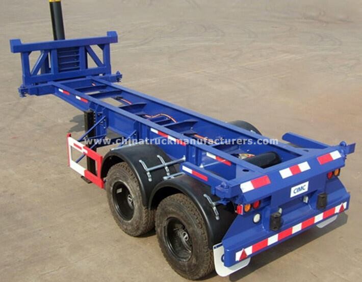 20ft dump container chassis skeleton trailer