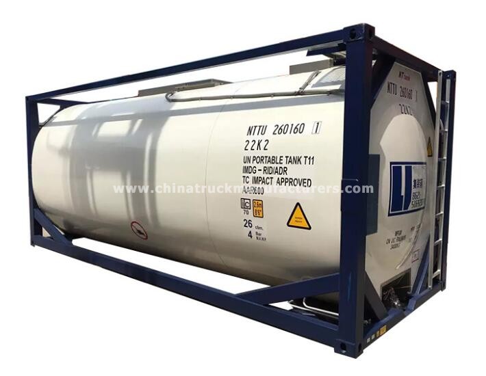 China 20 ft stainless steel liquid food tank container