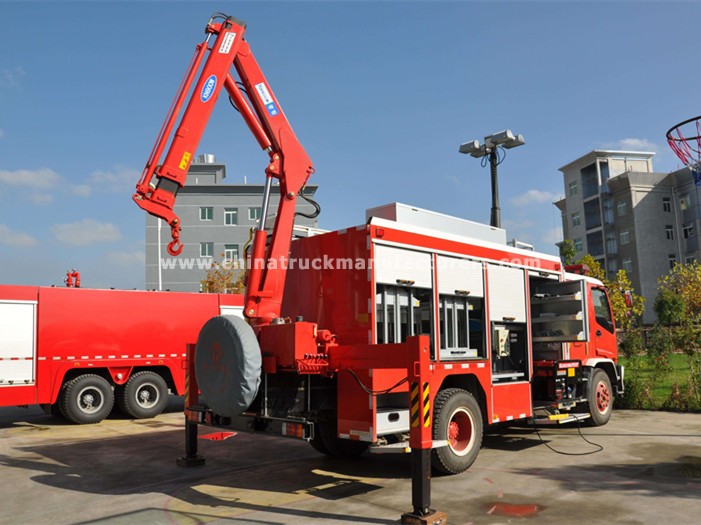 knuncle crane howo rescue fire truck