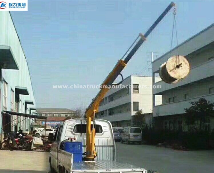 CNHTC 1 ton truck with lifting crane