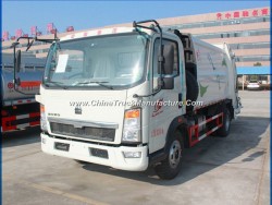 HOWO 4X2 8m3 Garbage Compactor Truck 5tons Waste Collector Truck