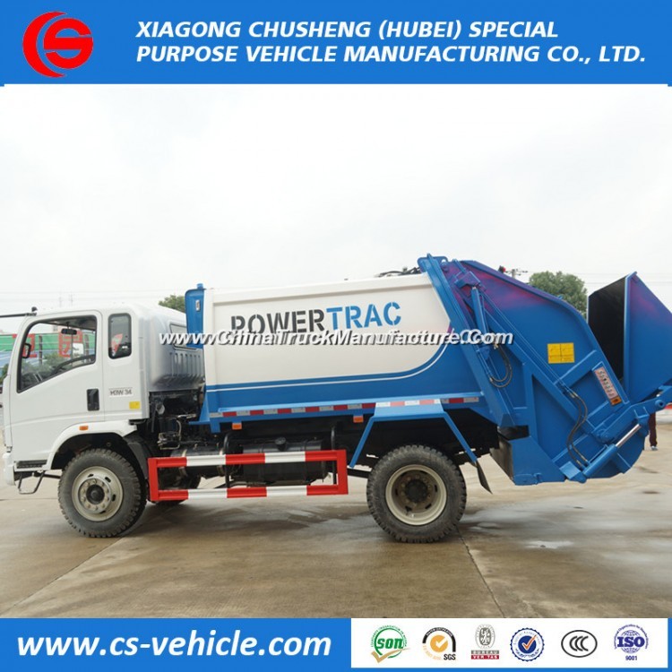 HOWO 4X2 10m3 Small Garbage Truck Used Garbage Compactor Truck