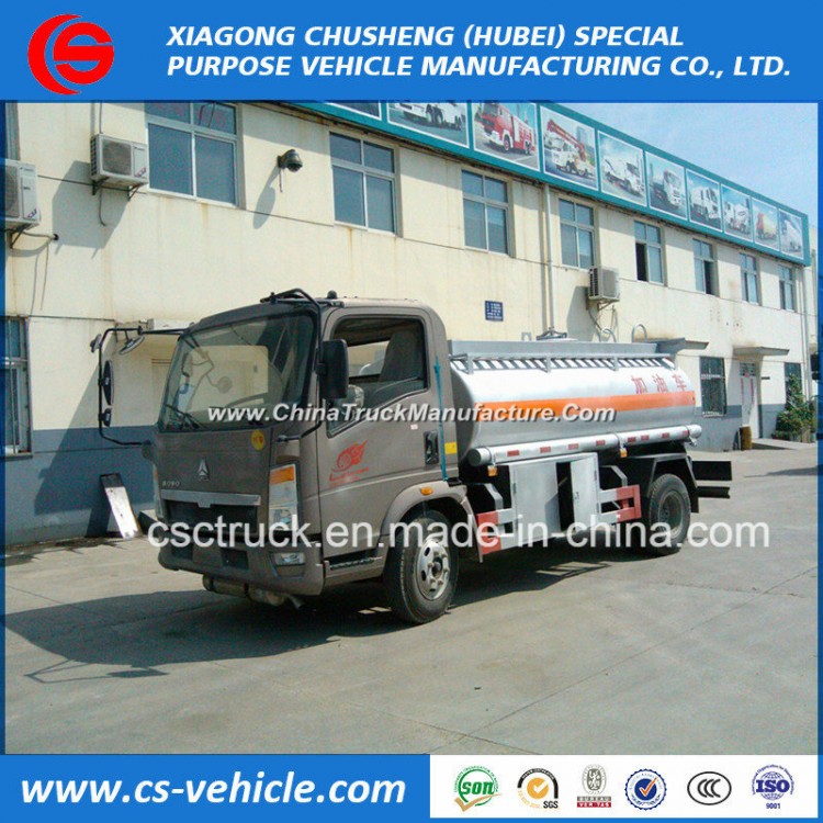 Sinotruk HOWO 6 Wheel 5cbm Oil Transport Tank Truck 5000L Fuel Tank Truck for Sale