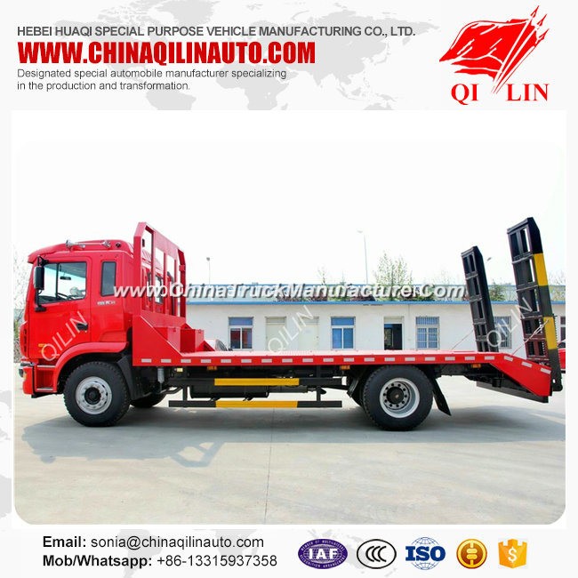 8 Tons Flat Plate Container Truck for Excavator Loading 