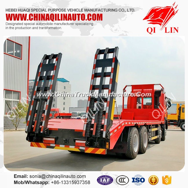 30 Tons Drop Deck Truck with 1000mm Hydraulic Ramp