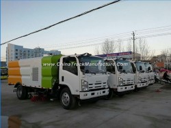 Manufacturer 4X2 Isuzu Vacuum Road Cleaning Trucks with Sweeper Brushes