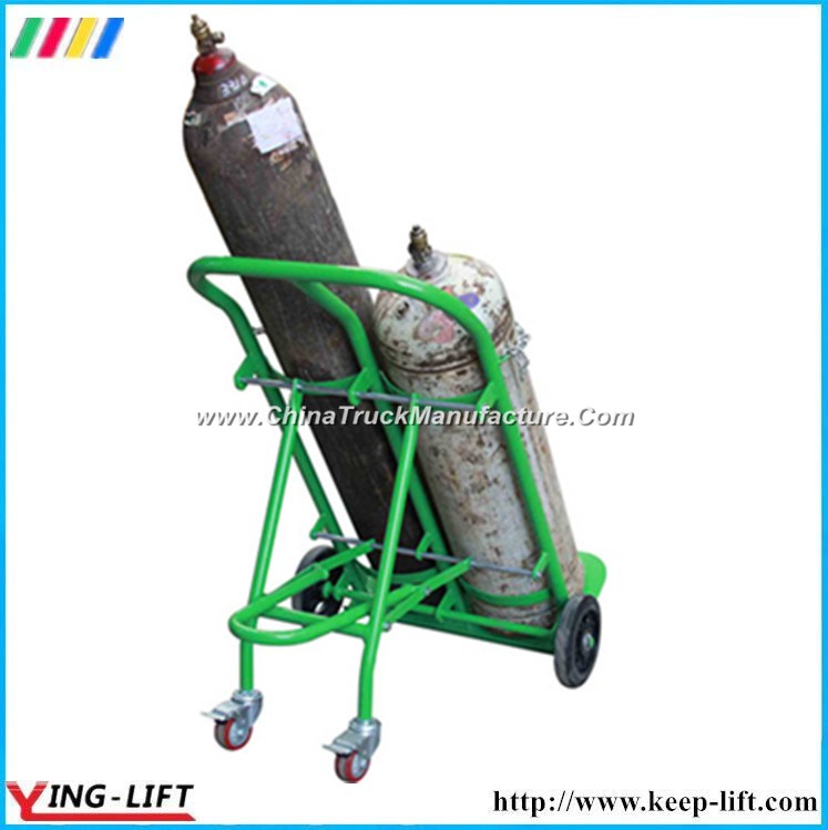 Four Wheels Steel Double Gas Cylinder Hand Delivery Truck