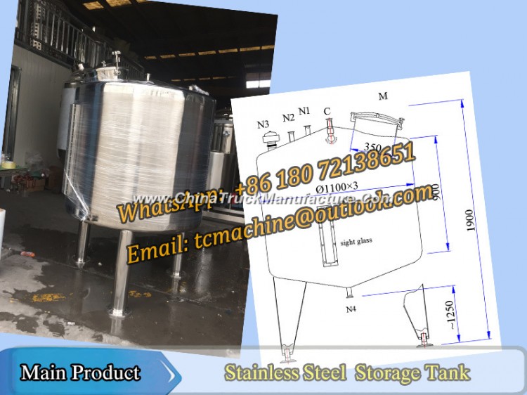 1000liter Insulated Storage Tank for Jam and Juice