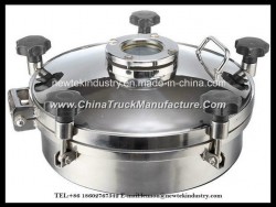 Circular Tank Pressure Manway with Sight Glass Stainless Steel