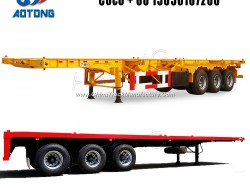 3 Axles 40FT Skeleton/ Flatbed Container Semi Trailer