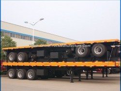 3 Axle 45FT/40FT Container Loading Flatbed Trailer Flatbed Semi Trailer for Sale