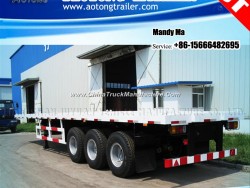 Tri-Axle 20FT 40FT Container Semi Trailer, Flatbed Truck Trailer