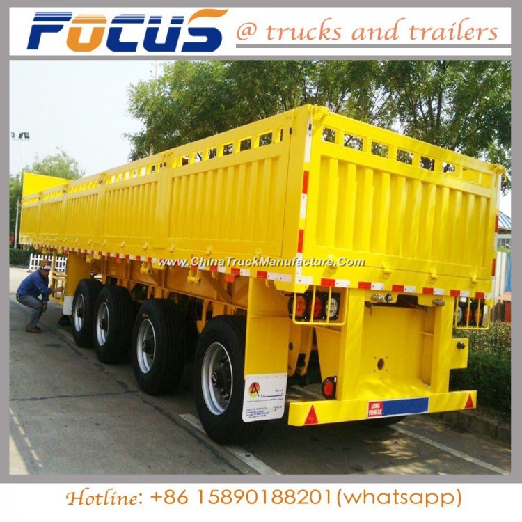 12.5m Flatbed Container Side Wall Cargo Semi Trailer with Locks