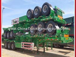 40ton-60ton 3 Axle 40FT Chassis Container Flatbed Truck Semi Trailer