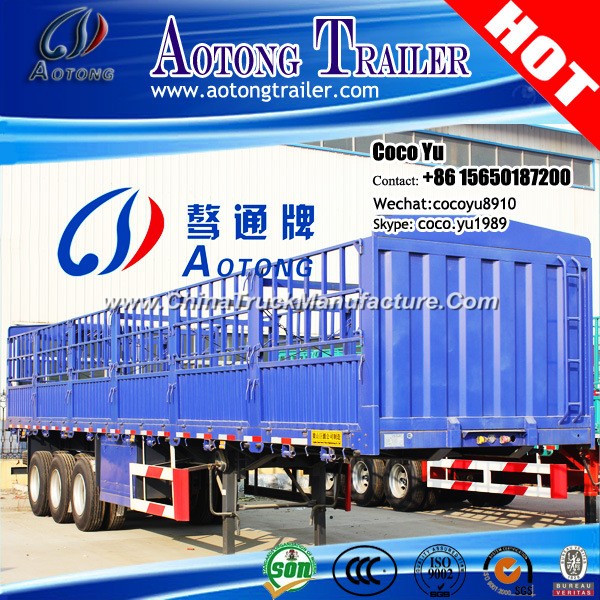 3 Axles Multi Functions 40ft Flatbed Container Fencing Semi Trailer