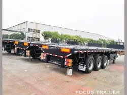 3 Axle 40FT Container Flatbed Platform Truck Tractor Semi Trailer