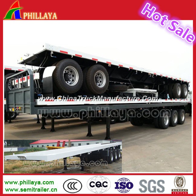 China 20FT 40FT Container Transport Flatbed Truck Semi Trailer