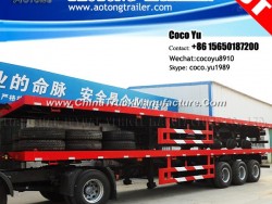 Tri Axis 40ft Flatbed Container Vehicle Semi-Trailer for Tanzania