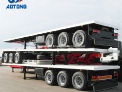 SGS Certification Heavy Load 3axle Flatbed Container Semi Trailer