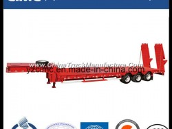 Cimc 3 Axle 70tons Low Bed Semi Trailer with Spring Ramp for Algeria