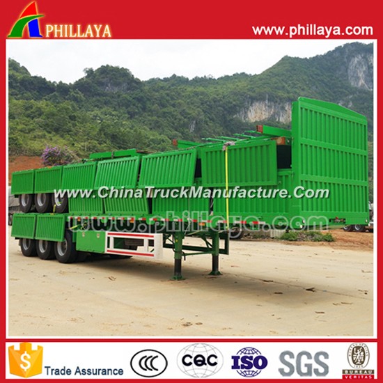 40-60 Tons Cargo Transport 3 Axles Side Wall Semi Trailer